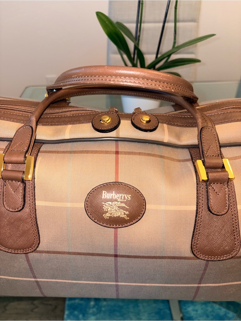 Vintage Burberrys Nova Check Boston Bag, - Gem